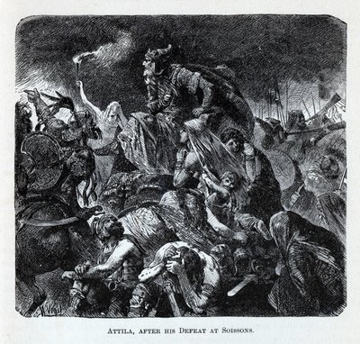 Attila efter hans nederlag vid Soissons, 1882 av Hermann Vogel
