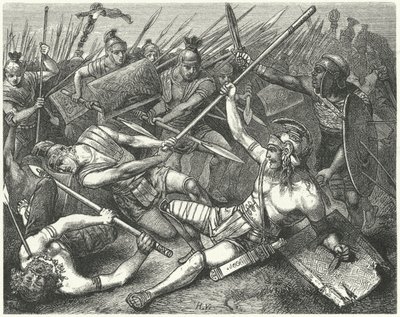 Spartacus död, 71 f.Kr av Hermann Vogel