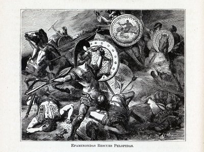 Epaminondas räddar Pelopidas, 1882 av Hermann Vogel