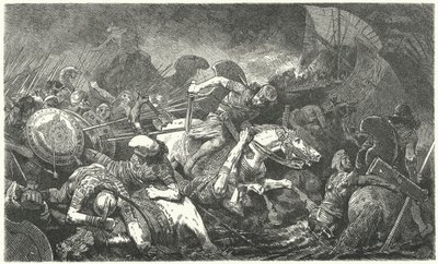 Persernas flykt efter slaget vid Marathon, 490 f.Kr av Hermann Vogel