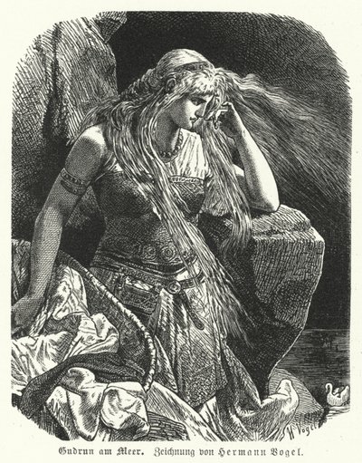 Gudrun vid havet av Hermann Vogel