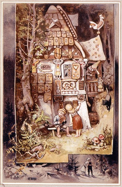 Hans och Gretel, berättelse av Grimm - illustration av Hermann Vogel av Hermann Vogel