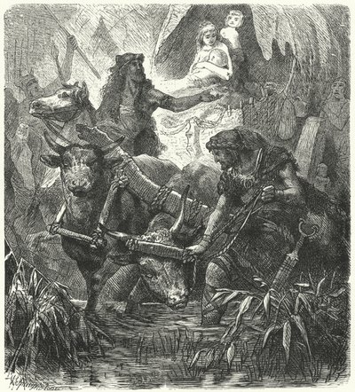 Migration av de gamla arierna i Indien av Hermann Vogel