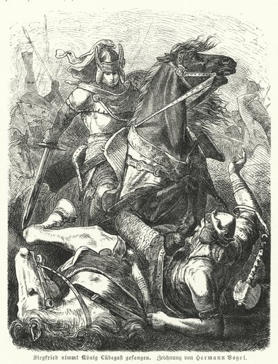 Siegfried fångar kung Ludegast av Hermann Vogel