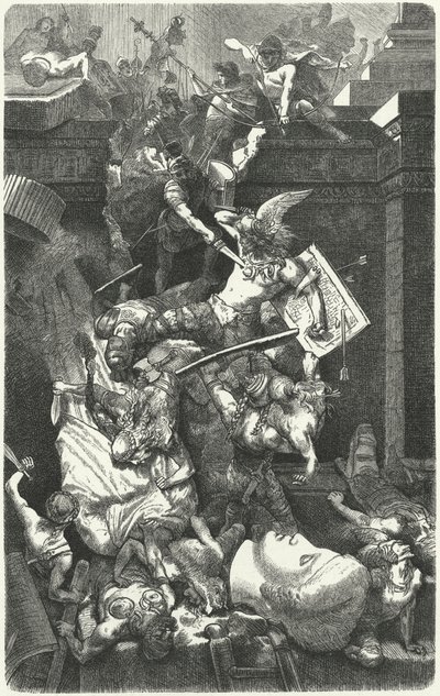 Vandalerna attackerar Rom, 455 av Hermann Vogel