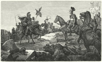 Mötet mellan Scipio Africanus och Hannibal före slaget vid Zama, 202 f.Kr av Hermann Vogel