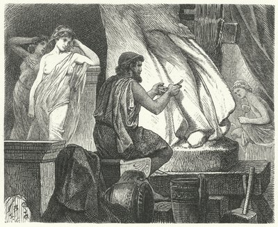 Atenskulptören Praxiteles ateljé av Hermann Vogel