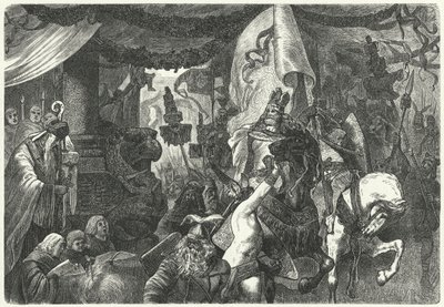 Theoderik den store, östgoternas kung, går in i Rom av Hermann Vogel