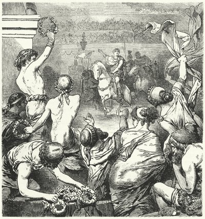 Titus Quinctius Flaminius förkunnar de grekiska staternas frihet, 196 f.Kr. av Hermann Vogel
