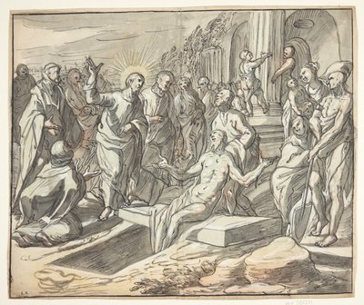 Lasarus uppväckande. av Hermann Weyer