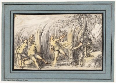 Nymfer jagade av Satyrer av Hermann Weyer