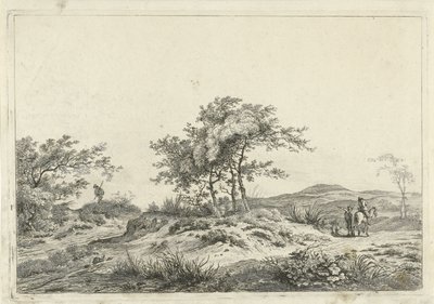 Landskap med ryttare och fotgängare av Hermanus Fock