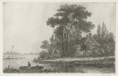 Flodlandskap med ledstjärna av Hermanus Jan Hendrik van Rijkelijkhuysen