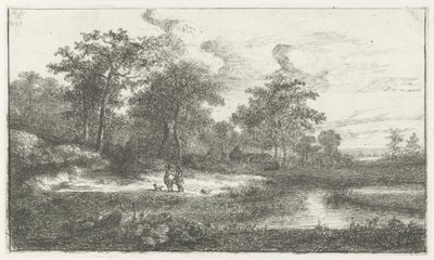 Två jägare på en ven av Hermanus Jan Hendrik van Rijkelijkhuysen