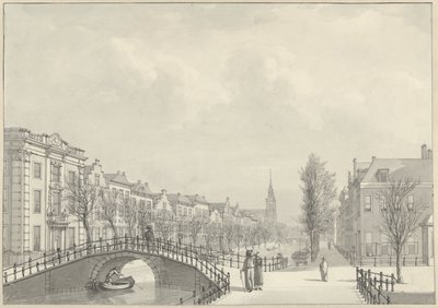 Utsikt över Rapenburg i Leiden från Nieuwsteegbrug, 1807 av Hermanus Numan (signed by artist)
