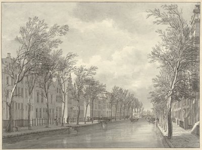 Utsikt över Rapenburg i Leiden från Groenebrug, 1807 av Hermanus Numan (signed by artist)