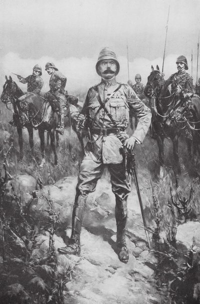 Lord Kitchener på Veldt (litografi) av Hermanus Willem (after) Koekkoek