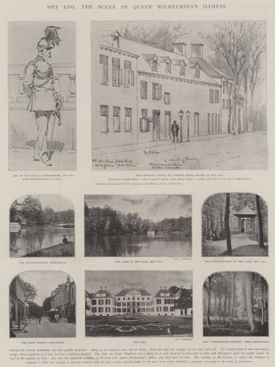 Het Loo, platsen för drottning Wilhelminas sjukdom av Hermanus Willem Koekkoek