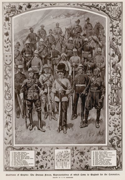De utomeuropeiska styrkorna, vars representanter kom till England för kröningen av kung George V av Hermanus Willem Koekkoek