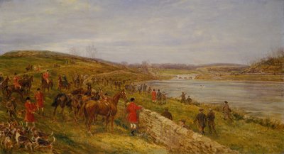 En scen som inträffade vid Lesser Crybrook Reservoir (olja) av Heywood Hardy