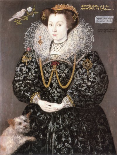 Elizabeth Brydges 1589 av Hieronimo Custodis