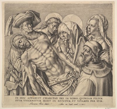 Bär Kristi kropp, 1586. av Hieronymous Wierix