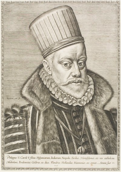 Phillip II, kung av Spanien av Hieronymous Wierix