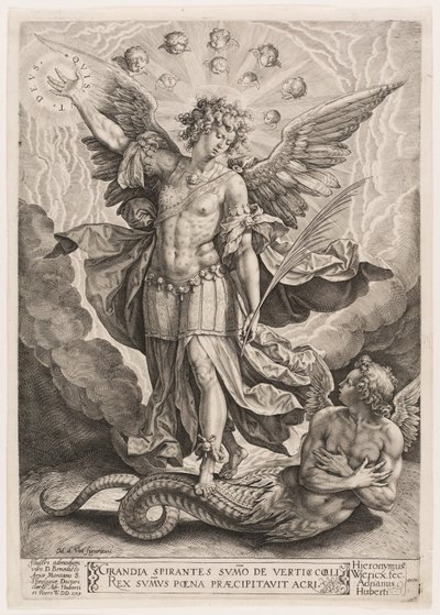 Sankt Mikael segrar över draken av Hieronymous Wierix