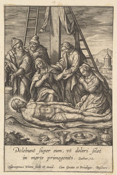 Klagovisan, före 1619. av Hieronymous Wierix