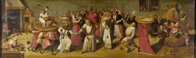Kampen mellan karnevalen och fastan av Hieronymus (after) Bosch