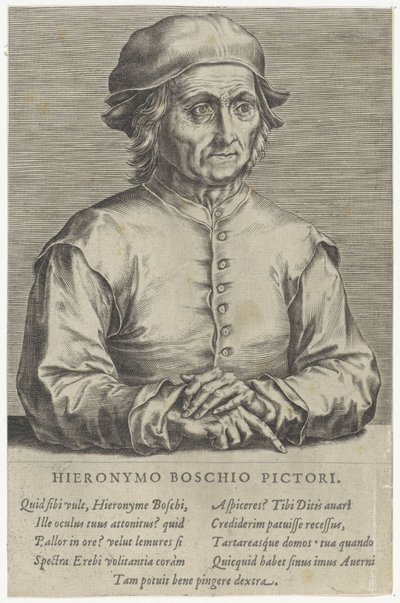 Porträtt av Hieronymus Bosch av Hieronymus (after) Bosch