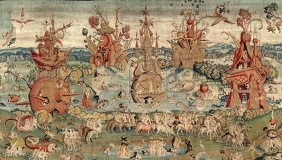 The Garden of Earthly Delights. ca. 1560 (gobeläng) av Hieronymus (after) Bosch