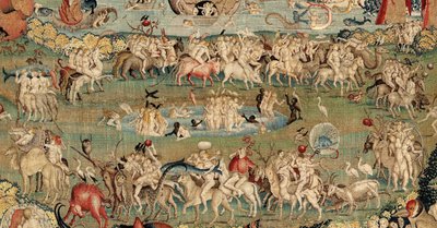 The Garden of Earthly Delights. ca. 1560 (gobeläng) av Hieronymus (after) Bosch