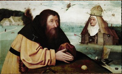 The Temptation of St Anthony (olja på ekpanel, ca 1501) av Hieronymus (after) Bosch