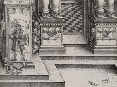 Nedre delen av ingången till den högra portalen Die Porten des Adels, och den yttre Ri..., 1515. av Hieronymus Andreae