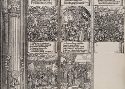 Maximilians allians med Henry VIII, det dubbla bröllopet i Wien, kampanjen i Gelde ..., 1515. av Hieronymus Andreae