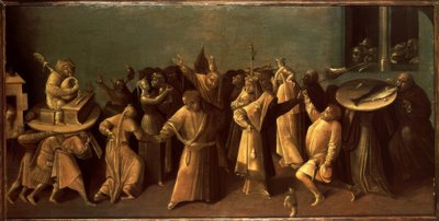 Slaget vid karnevalen med fasta av Hieronymus Bosch