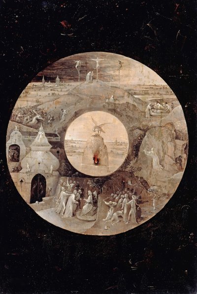 Sankt Johannes evangelisten på Patmos baksida. The Passion of the Christ, ca. 1505 av Hieronymus Bosch