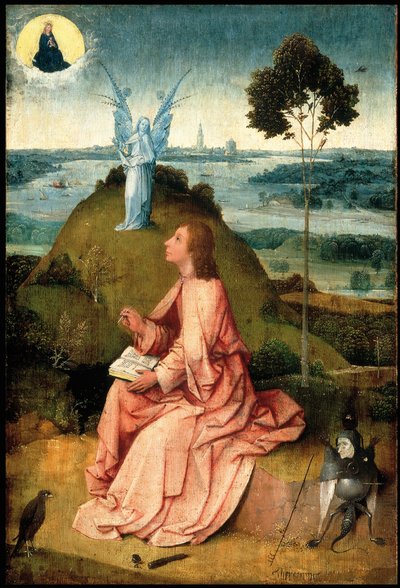 Sankt Johannes evangelisten på Patmos, ca. 1505 av Hieronymus Bosch