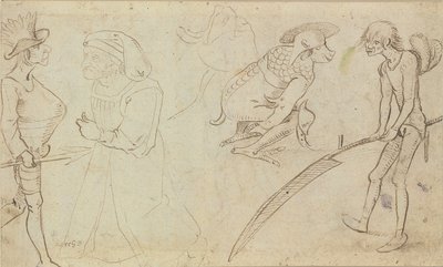 Studier av groteska gestalter av Hieronymus Bosch