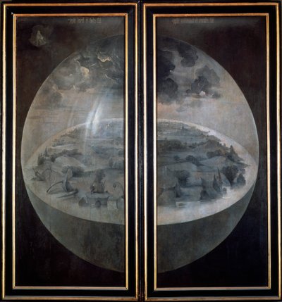 The Creation of the World, stängda dörrar till triptyken The Garden of Earthly Delights, c1500 av Hieronymus Bosch