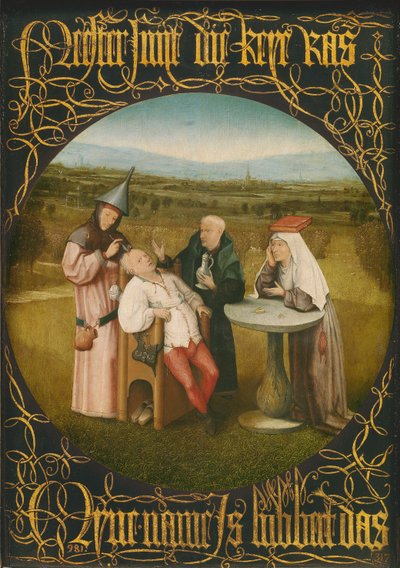 The Cure of Folly, c.1494 (olja på panel) av Hieronymus Bosch