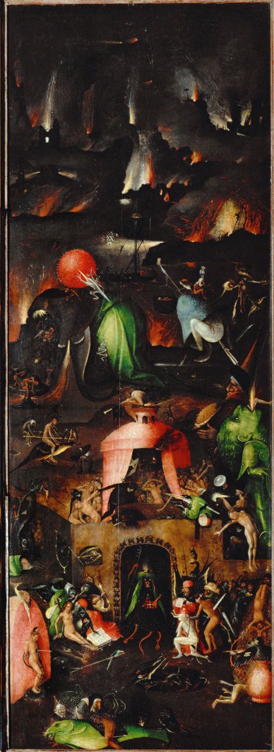 Den yttersta domen: Helvetet (olja på ek) av Hieronymus Bosch
