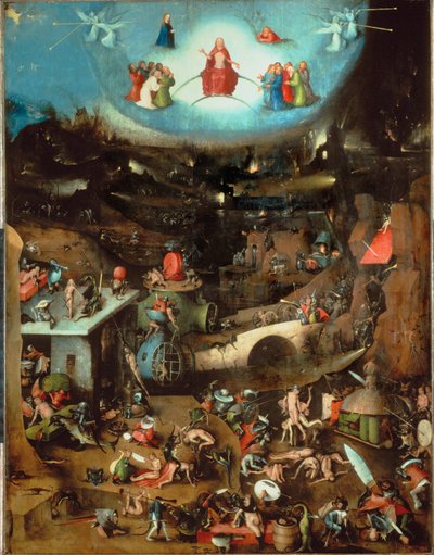 Den yttersta domen, central panel (olja på ek) av Hieronymus Bosch