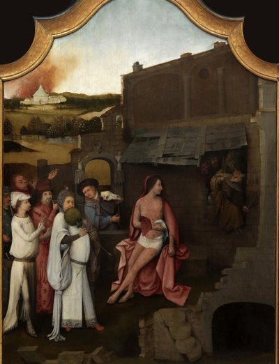 Triptyk av Job Central panel, första kvartalet av 1500-talet.. av Hieronymus, Bosch