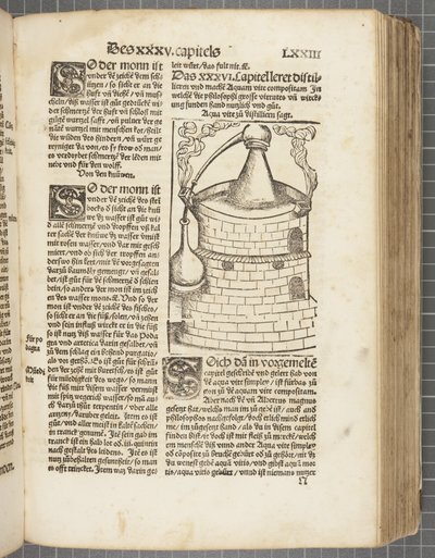 Destillering av boken av Hieronymus Brunschwig