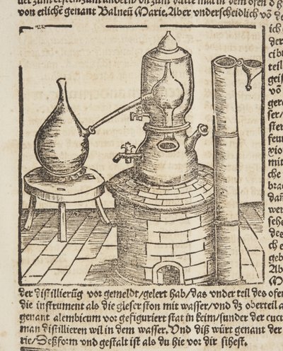 Destillering av boken av Hieronymus Brunschwig