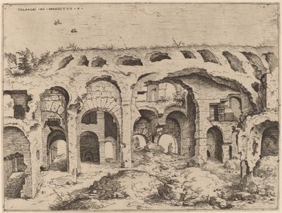 Fjärde utsikten över Colosseum av Hieronymus Cock