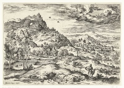 Merkurius med huvudet av Argus Landskap med bibliska och mytologiska scener (serietitel) av Hieronymus Cock