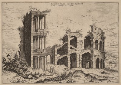 Septizonium och Colosseum av Hieronymus Cock